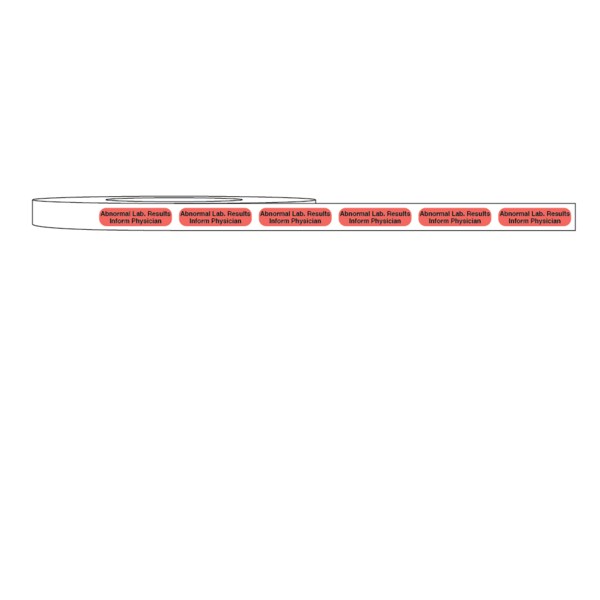 Nevs Abnormal Lab Results Inform Physician 5/16"x1-1/4" Fluor. Red w/ black L-5674 - main